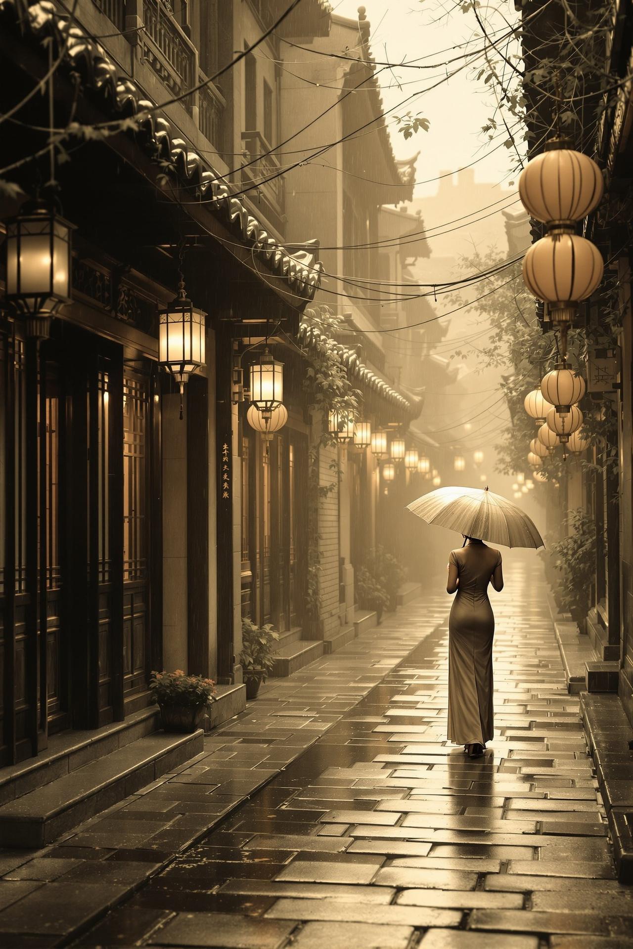 ai短剧合集精选作品 - 烟雨巷 - 青石板路上，刻满了思念的痕迹